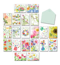 Elegant floral greeting card assortment, 20 different designs with envelopes for various occasions.