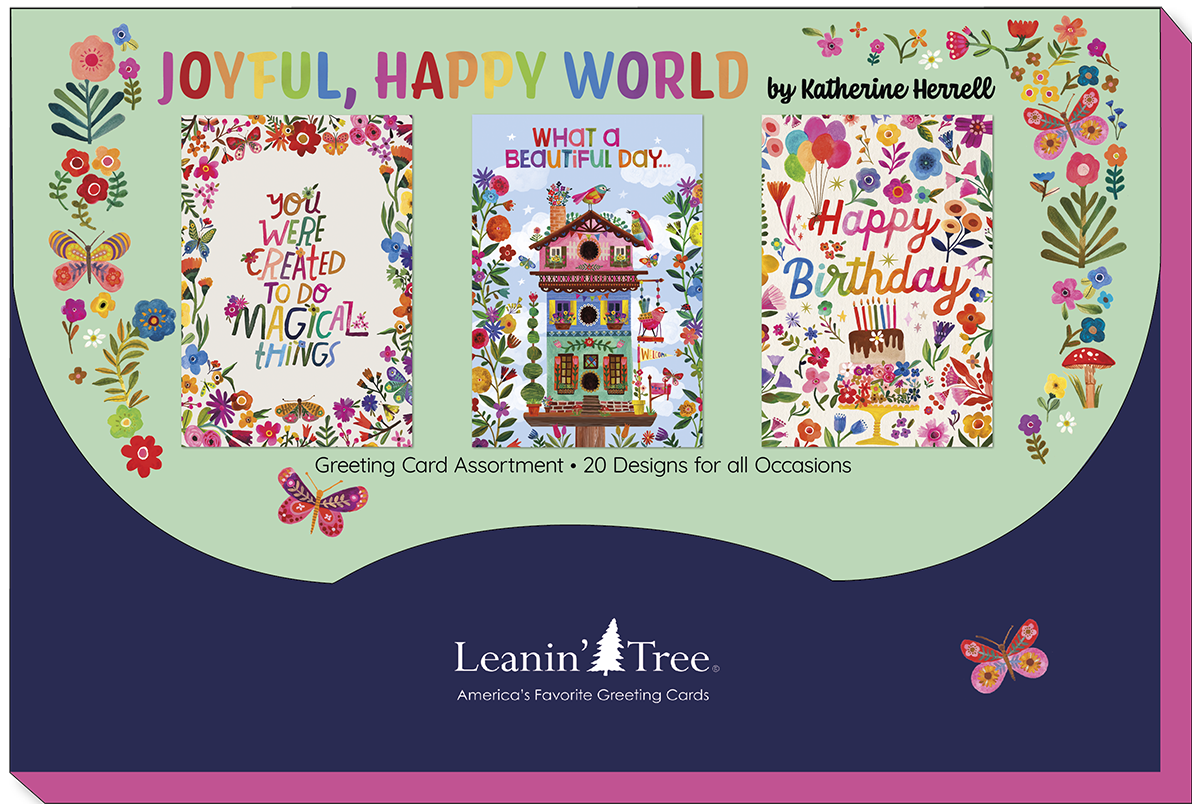 Joyful, Happy World by Katherine Herrell Greeting Card Asst