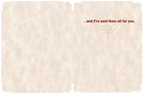Inside view of a religious encouragement card with a subtle texture, featuring the heartfelt continuation of the message: '...and I've said them all for you.' ready for personal blessings.