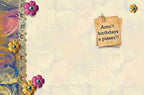 Inside view of a funny birthday greeting card with a light floral background. A small note reads 'Aren't birthdays a pisser?!', offering a cheeky, humorous message for a friend's special day.