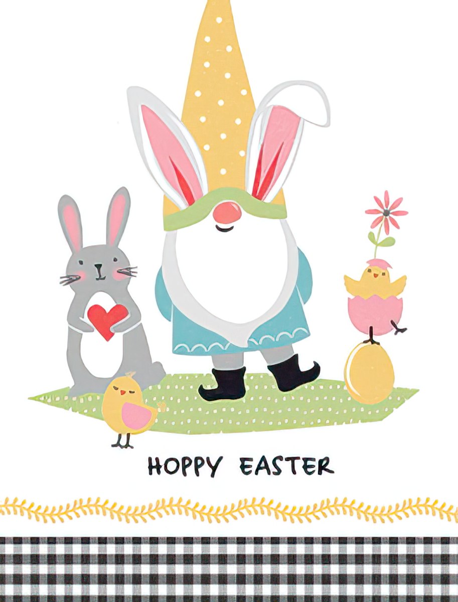 Easter Gnome, Bunny and Chicks Easter Note Card Set