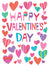 Various Colored Hearts Valentine's Note Card Set