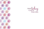 Inside of an inspiring greeting card featuring a border of colorful floral patterns and the heartfelt message: 'Hope today is one of those days.'