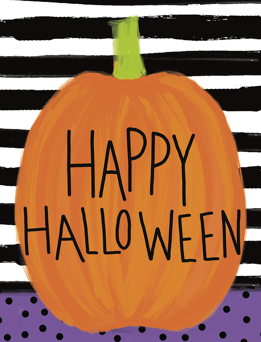 Halloween Pumpkin and Stripes Halloween Note Card Set