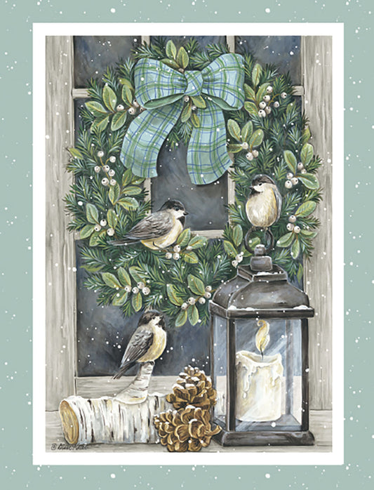 Farmhouse Window Sill with Lantern Boxed Christmas Notelets