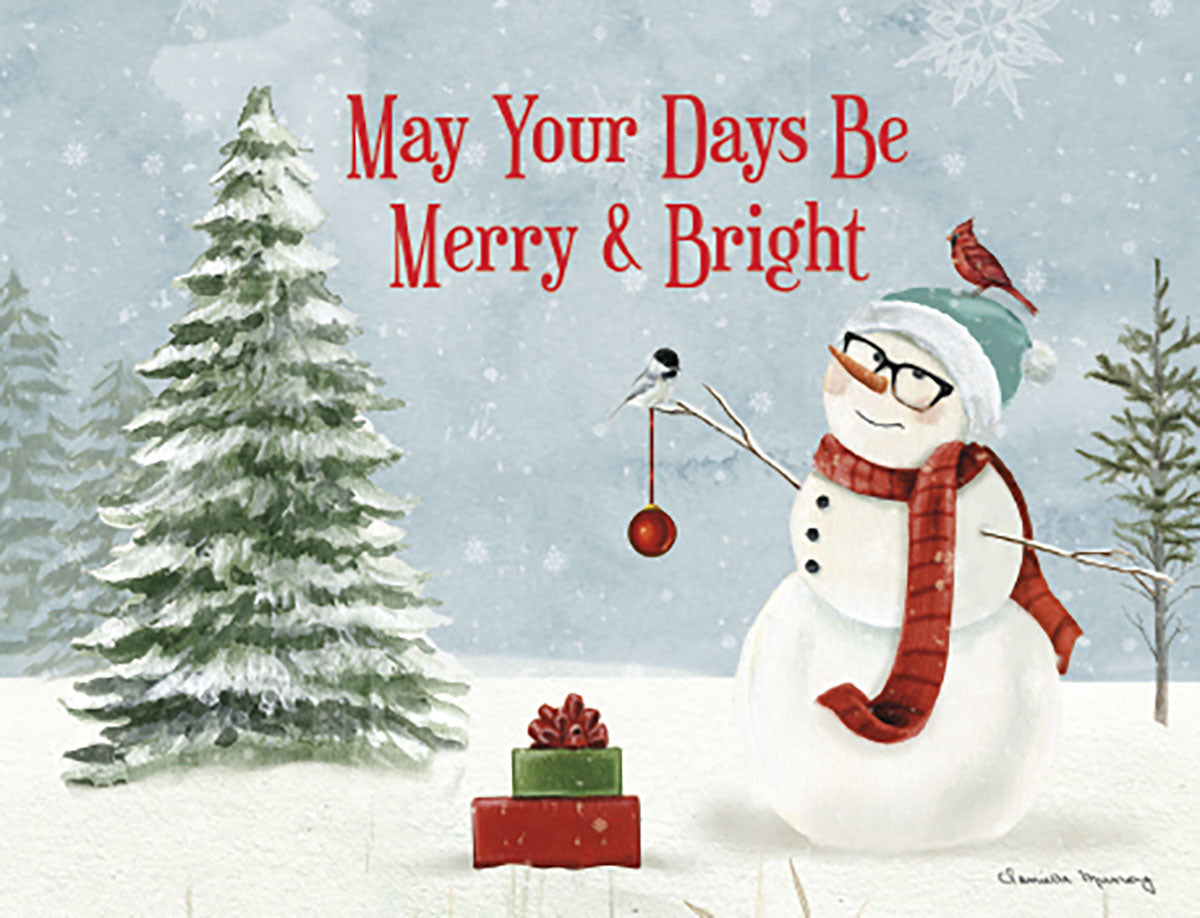 Snowman with Glasses and Ornament Christmas Boxed Notelets | Leanin' Tree