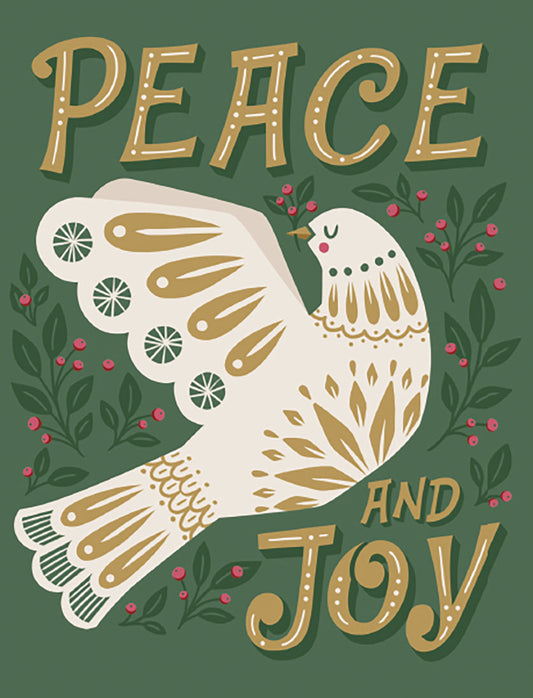 Peace and Joy Dove with Holly Christmas Boxed Notelets