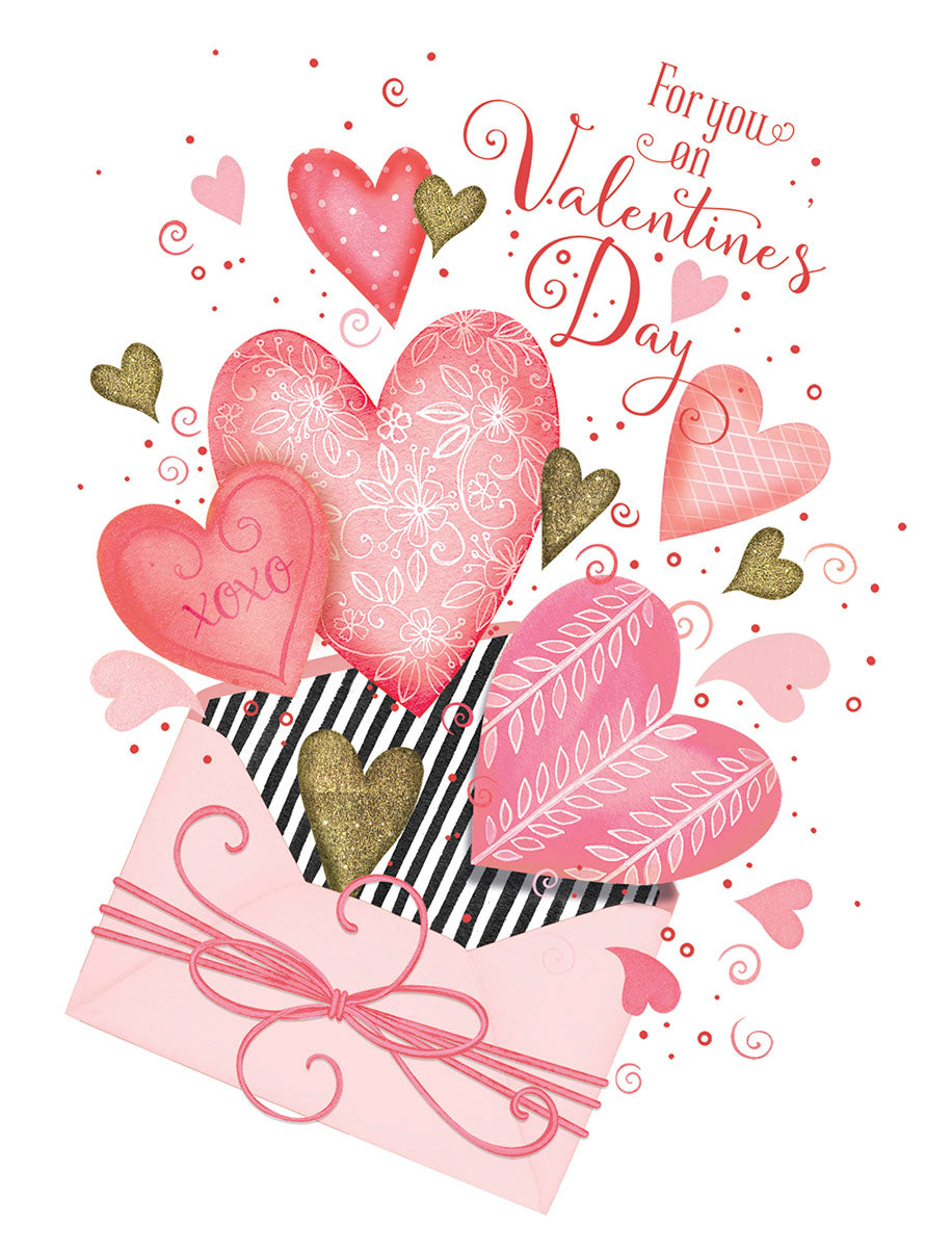 For You Hearts and Envelope Valentine's Day Card Leanin' Tree