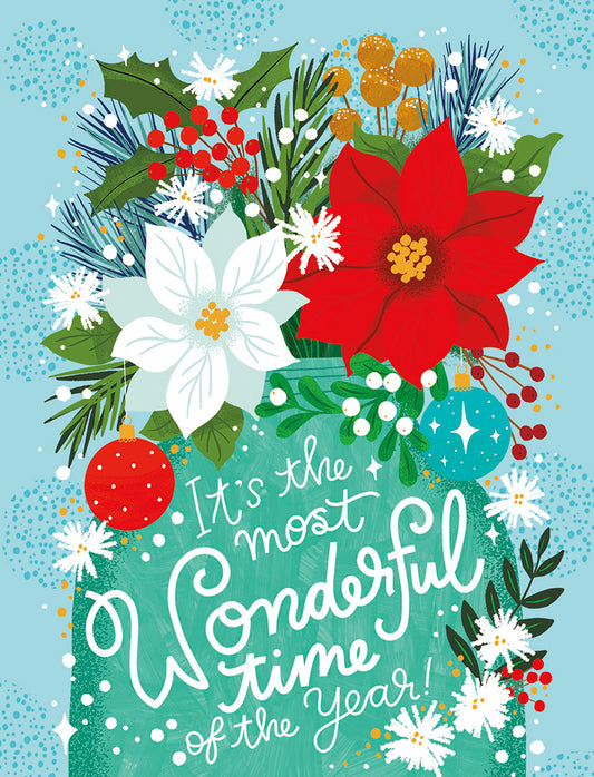 Poinsettia Arrangement Boxed Christmas Notelet Cards