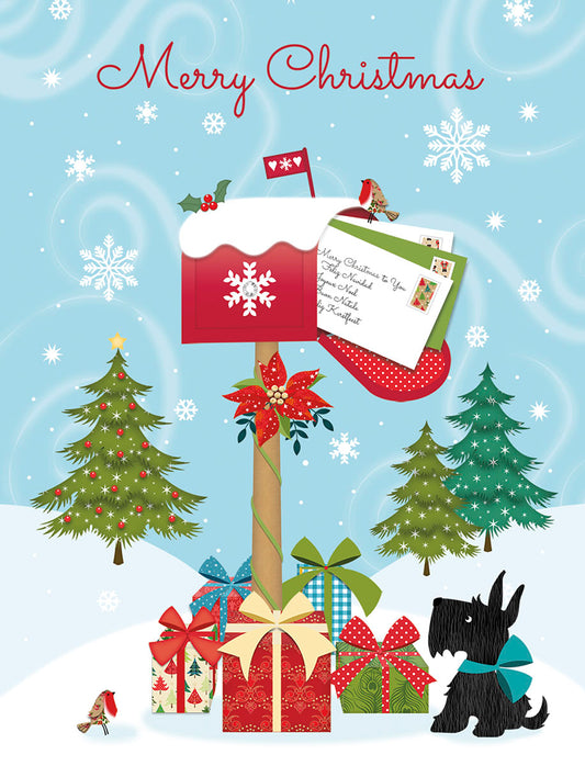 Mailbox Stuffed w/ Letters Christmas Note Card Set