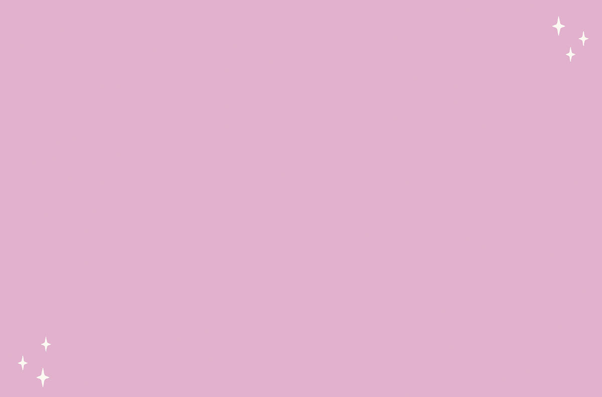 Subtle light pink background with scattered white sparkle graphics in the top right and bottom left corners, ideal for a minimalist design or blank interior.