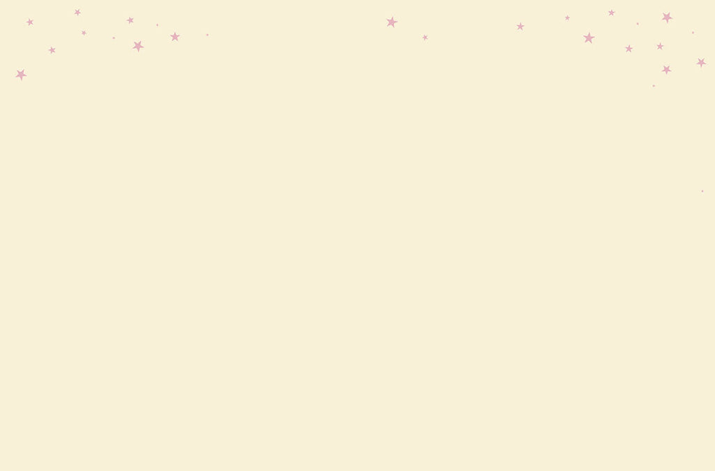 Blank interior of a greeting card with a soft cream background and subtle pink star accents, ready for a personalized message.