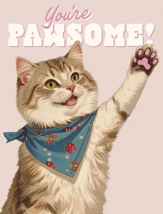 Pawsome High-Five | Cute Friendship Greeting Card
