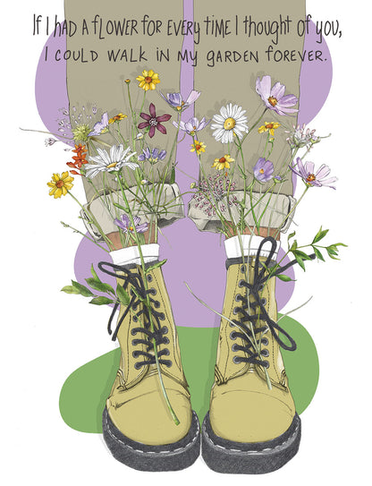 Green Shoes with Flowers Friendship Card