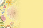 Inside view of a cheerful floral greeting card with colorful hand-painted flowers on the left, transitioning to a soft yellow background for personalized messages.