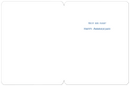 Inside of an anniversary greeting card, blank on the left side, with blue text on the right side reading 'BEST MIX EVER!' and 'HAPPY ANNIVERSARY'.