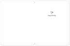 Inside view of an encouraging birthday greeting card, blank for a personal message, with a small decorative cluster of flowers and 'Happy Birthday' printed on the right.