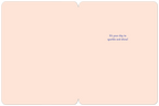 Inside view of a light pink greeting card with a simple, elegant dark blue message on the right side reading: 'It's your day to sparkle and shine!' providing space for a personal handwritten note.