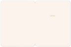 Inside view of an elegant floral greeting card, blank on the left, with 'with love' written in subtle gold script on the right side of a pale cream background.