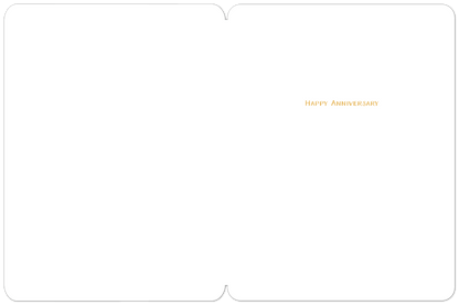 Inside of 'Home Is Wherever' anniversary card with ample space for a personal message, displaying 'HAPPY ANNIVERSARY' in gold text.