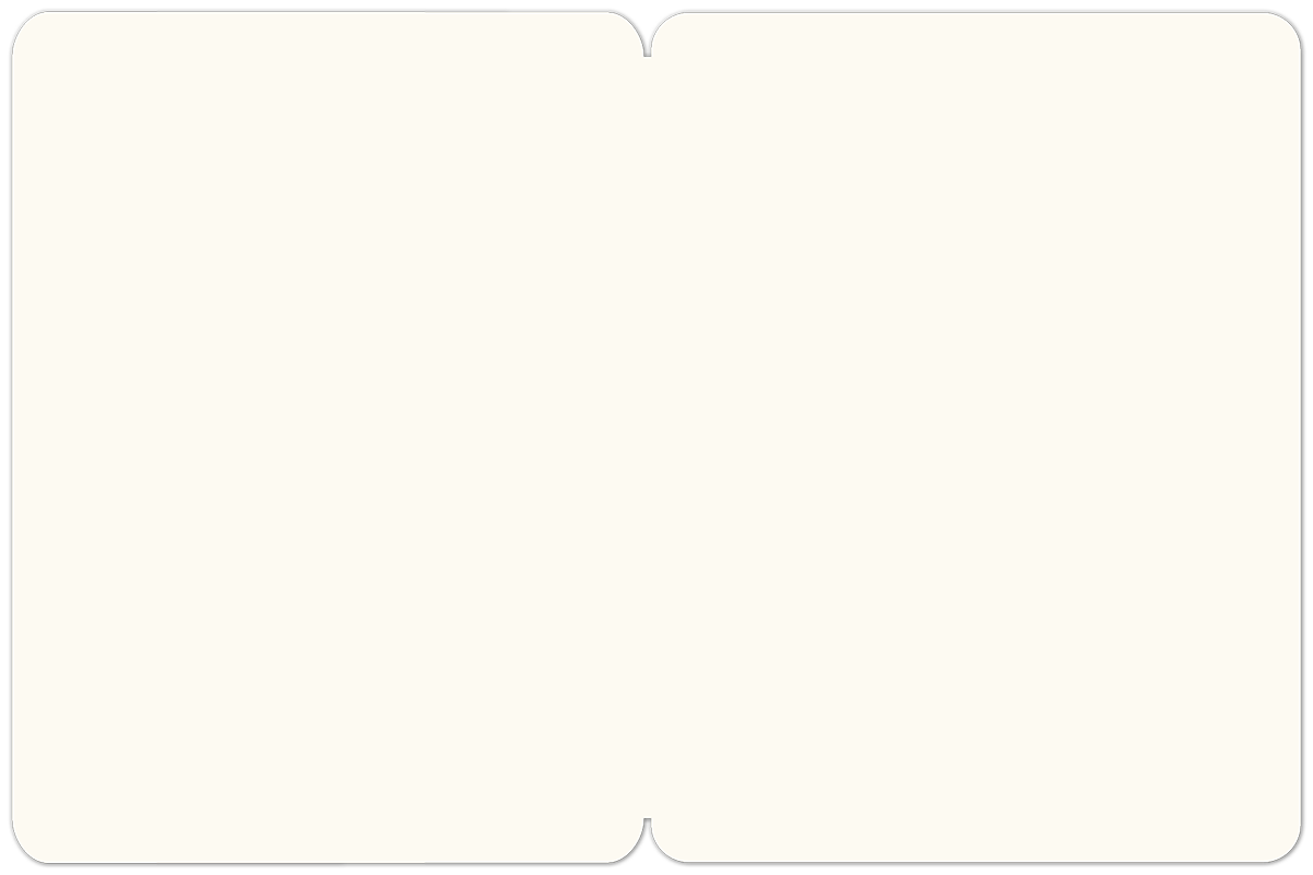Blank inside of a greeting card, showing a smooth, light-colored surface with rounded top and bottom edges.
