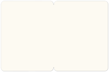 Blank inside of a greeting card, showing a smooth, light-colored surface with rounded top and bottom edges.