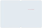 Open greeting card interior with a light blue background, showing the heartfelt message 'Love you bunches!' in red script on the right side.