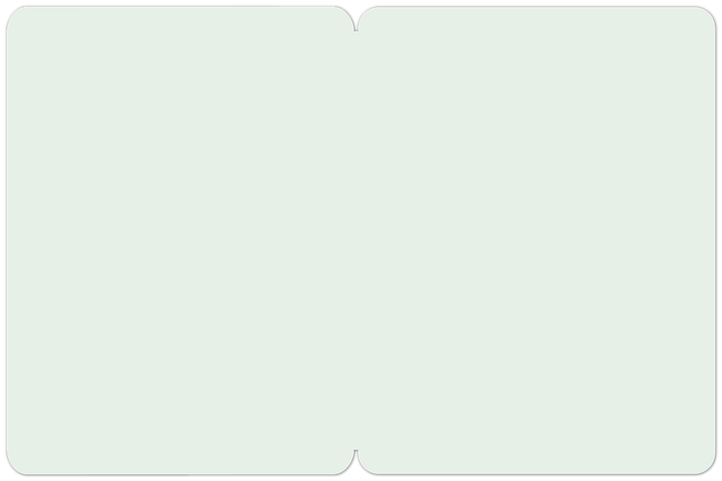 Blank inside of a greeting card with rounded corners, showing a solid light green color for a personalized message.