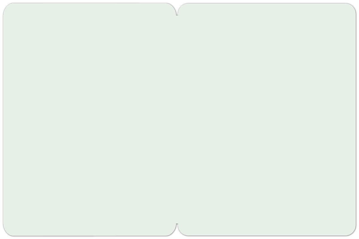 Blank inside of a greeting card with rounded corners, showing a solid light green color for a personalized message.