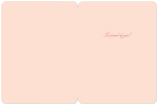 Interior view of a blush pink graduation card with the elegant script message 'So proud of you!' on a clean, blank space for a personalized note.