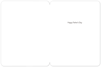 Inside of a Father's Day greeting card with 'Happy Father's Day' printed on the right side.
