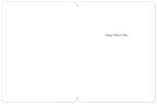 Open Father's Day greeting card with a blank white interior on the left and the message 'Happy Father's Day' printed on the right side, offering ample space for a personalized, heartfelt message.