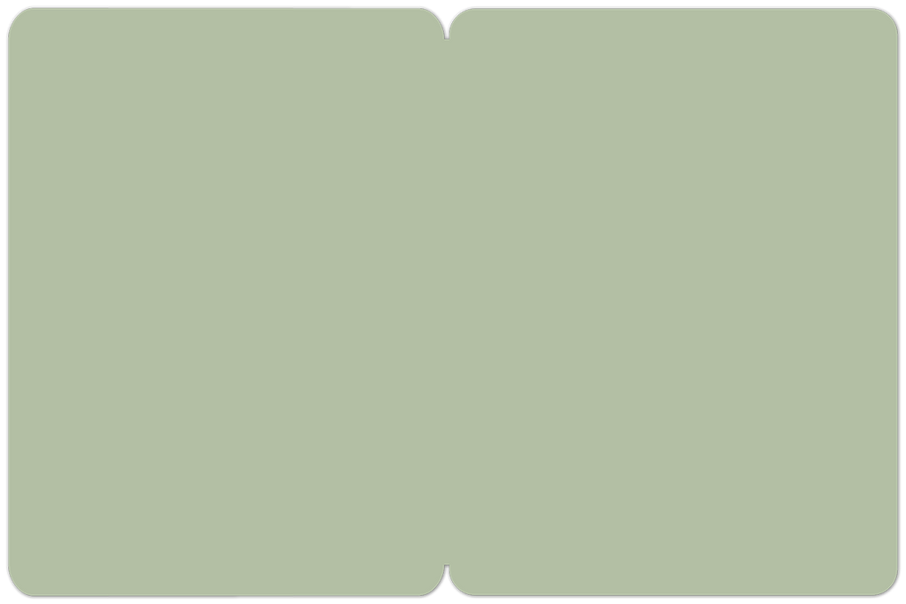 Blank light green interior of a greeting card, ready for a personalized message to a father figure.