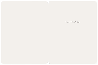Inside view of a Father's Day greeting card, showing the simple message 'Happy Father's Day' on a cream background.