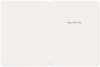 Inside view of an open, cream-colored greeting card for a father, showing a clean interior with the simple black text "Happy Father's Day" positioned on the right panel.