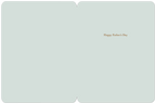 Inside of a fishing-themed greeting card with 'Happy Father's Day' printed in brown text on a light blue background, ready for a personalized message.