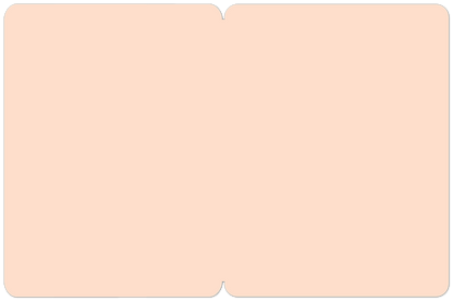 Inside view of an open blank greeting card with a simple peach-colored interior, ready for a personal message.