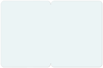 Blank interior of a greeting card with rounded edges, featuring a very light blue tint on the inside panels.