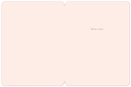 Open view of a simple, elegant pink greeting card interior, showing a blank space on the left for a personalized message and 'WITH LOVE' subtly printed on the right side, ideal for expressing heartfelt sentiments.