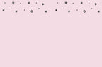 Inside of a light pink greeting card with a simple border of small black stars, hearts, and horseshoes, offering ample space for a personal message.