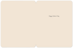 Inside view of a simple cream greeting card with rounded corners, displaying 'Happy Father's Day' text centrally on the right-hand panel against a blank background.