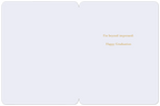 Inside of a white graduation greeting card with gold text that reads 'I'm beyond impressed. Happy Graduation'.