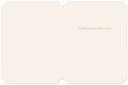 Inside view of an elegant cream greeting card with rounded corners, featuring subtle 'HAPPY VALENTINE'S DAY' text on the right side and ample blank space for a personalized message.