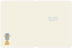 Inside of a congratulatory greeting card with text 'FIRST PLACE. BEST HUMAN. NAILED IT.' on the right, and a small blue-ribboned trophy illustration on the left, perfect for an exceptional pal.