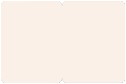 Inside of a blank cream-colored greeting card with rounded corners, ready for a personalized message.