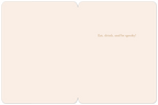 Inside of a cute Halloween greeting card, showing the elegant text 'Eat, drink, and be spooky!' in a light brown font on a cream-colored background.