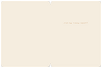 Interior view of a light cream holiday greeting card with '...FOR ALL THINGS MERRY!' printed in a small, elegant font on the right-hand side, offering space for a personal message.