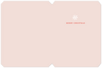 Inside view of a minimalist pale pink greeting card with ample space for a personal message. On the right side, a small white snowflake icon is positioned above the red text "MERRY CHRISTMAS", providing a simple yet heartfelt interior.