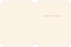 Open winter greeting card interior showing an off-white background and the phrase 'BRING ON THE SPARKLE!' in gold lettering, ideal for lighthearted seasonal wishes and festive correspondence.