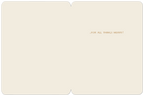 Inside view of an elegant holiday greeting card, blank on the left for a personalized message, and the right side features the warm greeting '...FOR ALL THINGS MERRY!' in brown text on a light beige background.